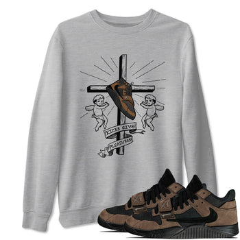 Jordan Jumpman Jack TR Travis Scott Dark Mocha shirts to match jordans Kicks Give Pleasures sneaker match tees Jordan Jumpman Jack Travis Scott Dark Mocha match shoes to clothes SNRT Sneaker Tees unisex cotton Heather Grey 1 shirts