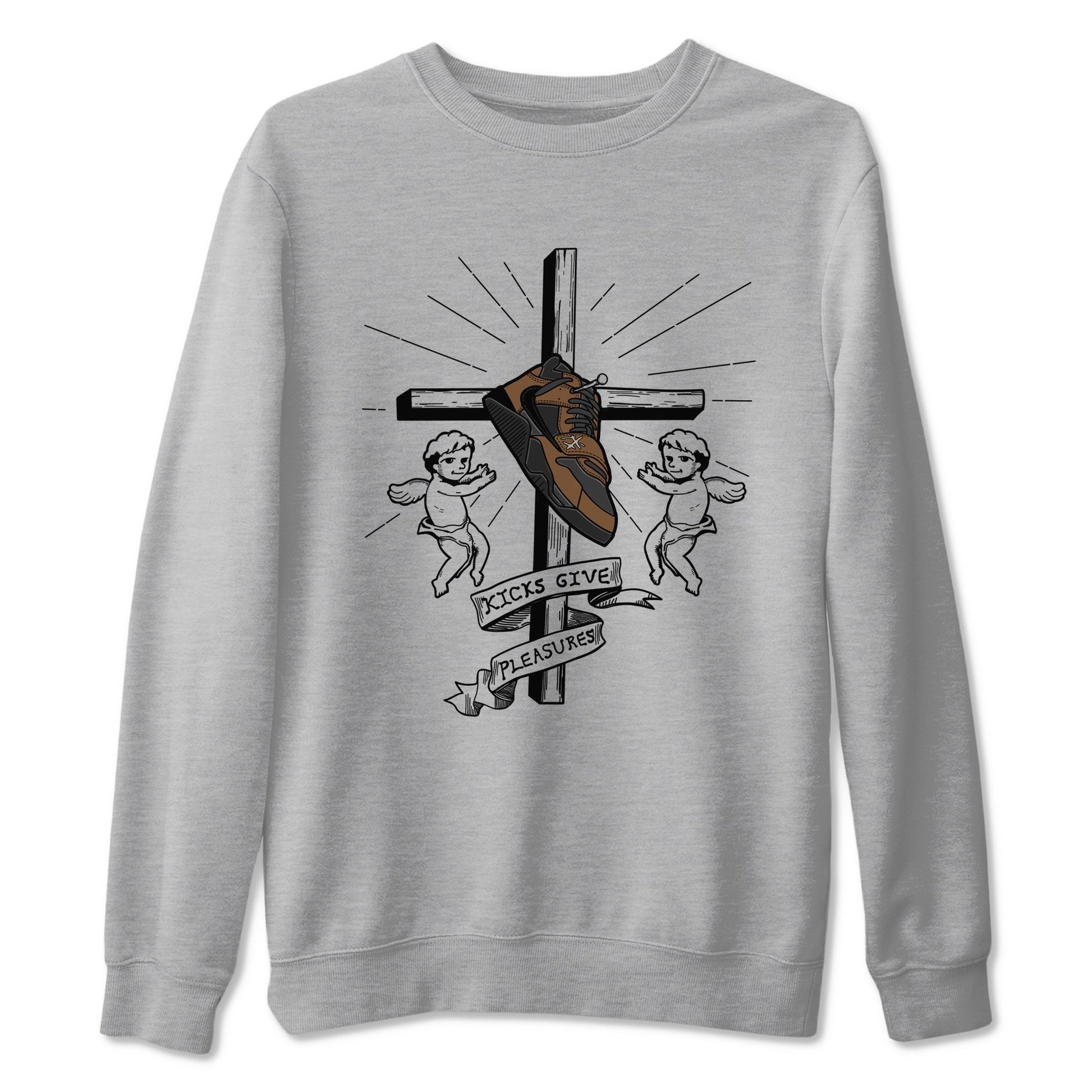 Jordan Jumpman Jack TR Travis Scott Dark Mocha shirts to match jordans Kicks Give Pleasures sneaker match tees Jordan Jumpman Jack Travis Scott Dark Mocha match shoes to clothes SNRT Sneaker Tees unisex cotton Heather Grey 2 shirts