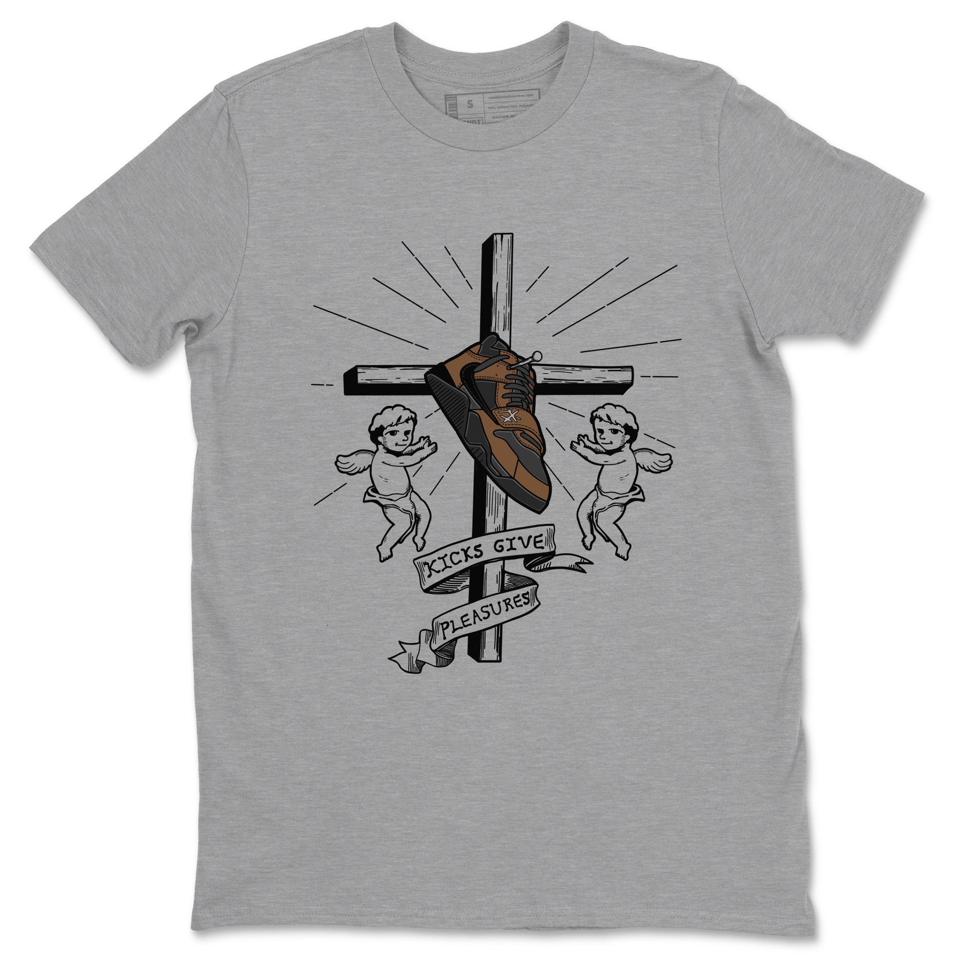 Jordan Jumpman Jack TR Travis Scott Dark Mocha shirts to match jordans Kicks Give Pleasures sneaker match tees Jordan Jumpman Jack Travis Scott Dark Mocha match shoes to clothes SNRT Sneaker Tees unisex cotton Heather Grey 2 shirts