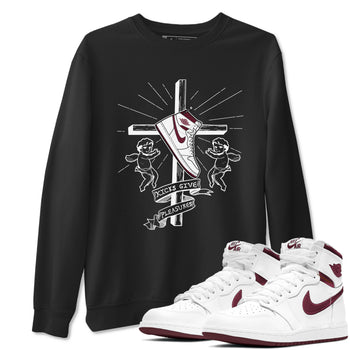 AJ1 High '85 Metallic Burgundy shirts to match jordans Kicks Give You Pleasures sneaker match tees 1s High '85 Metallic Burgundy SNRT Sneaker Tees streetwear brand Black 1 unisex cotton tee