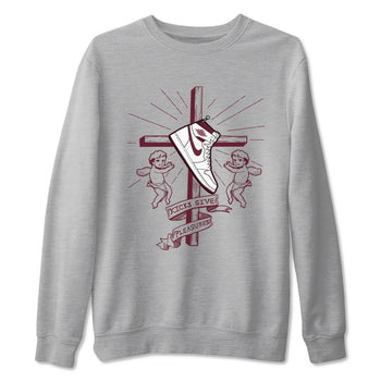 AJ1 High '85 Metallic Burgundy shirts to match jordans Kicks Give You Pleasures sneaker match tees 1s High '85 Metallic Burgundy SNRT Sneaker Tees streetwear brand Heather Grey 2 unisex cotton tee