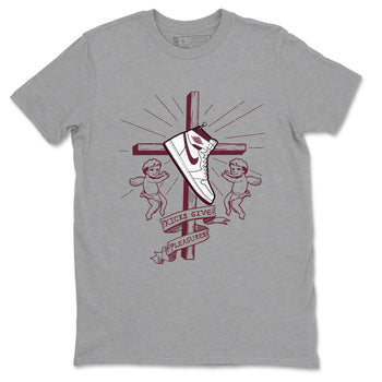 AJ1 High '85 Metallic Burgundy shirts to match jordans Kicks Give You Pleasures sneaker match tees 1s High '85 Metallic Burgundy SNRT Sneaker Tees streetwear brand Heather Grey 2 unisex cotton tee