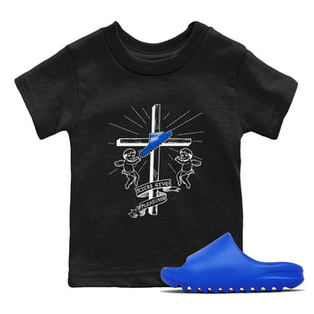 Yeezy Slide Azure shirts to match jordans Kicks Give You Pleasures sneaker match tees Yeezy Slide Azure SNRT Sneaker Tees streetwear brand Baby and Youth Black 1 cotton tee