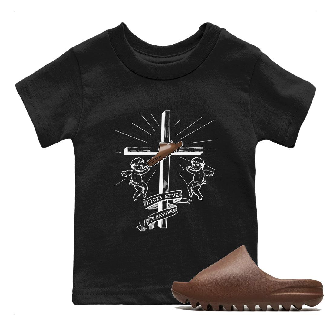 Yeezy Slide Flax shirts to match jordans Kicks Give You Pleasures sneaker match tees Yeezy Slide Flax SNRT Sneaker Tees streetwear brand Baby and Youth Black 1 cotton tee