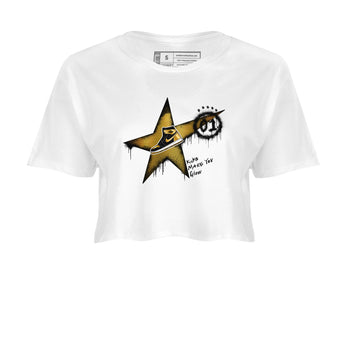 1s Black Metallic Gold shirts to match jordans Kicks Make You Glow sneaker match tees Jordan 1 High OG Black and Gold SNRT Sneaker Tees streetwear brand White 2 crop tee