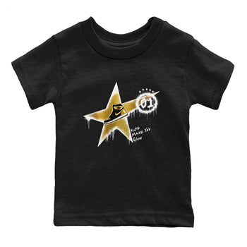 1s Black Metallic Gold shirts to match jordans Kicks Make You Glow sneaker match tees Jordan 1 High OG Black and Gold SNRT Sneaker Tees streetwear brand Baby and Youth Black 2 cotton tee