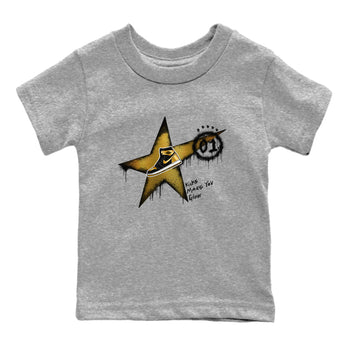 1s Black Metallic Gold shirts to match jordans Kicks Make You Glow sneaker match tees Jordan 1 High OG Black and Gold SNRT Sneaker Tees streetwear brand Baby and Youth Heather Grey 2 cotton tee