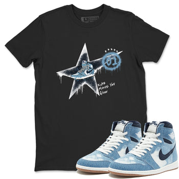 1s Denim shirts to match jordans Kicks Make You Glow sneaker match tees Air Jordan 1 Denim SNRT Sneaker Tees streetwear brand Black 1 unisex cotton tee