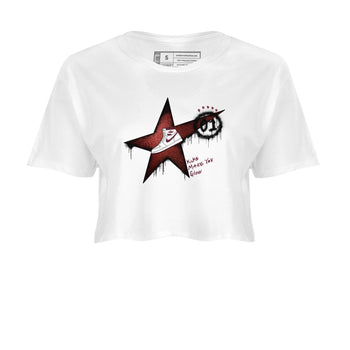 AJ1 High '85 Metallic Burgundy shirts to match jordans Kicks Make You Glow sneaker match tees 1s High '85 Metallic Burgundy SNRT Sneaker Tees streetwear brand White 2 crop tee
