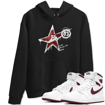 AJ1 High '85 Metallic Burgundy shirts to match jordans Kicks Make You Glow sneaker match tees 1s High '85 Metallic Burgundy SNRT Sneaker Tees streetwear brand Black 1 unisex cotton tee