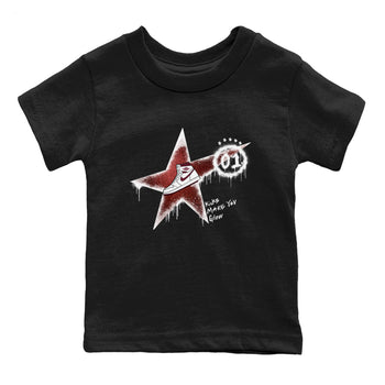 AJ1 High '85 Metallic Burgundy shirts to match jordans Kicks Make You Glow sneaker match tees 1s High '85 Metallic Burgundy SNRT Sneaker Tees streetwear brand Baby and Youth Black 2 cotton tee