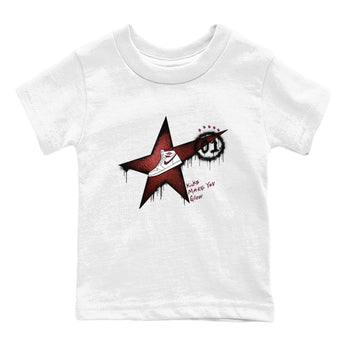 AJ1 High '85 Metallic Burgundy shirts to match jordans Kicks Make You Glow sneaker match tees 1s High '85 Metallic Burgundy SNRT Sneaker Tees streetwear brand Baby and Youth White 2 cotton tee
