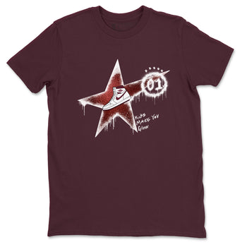 AJ1 High '85 Metallic Burgundy shirts to match jordans Kicks Make You Glow sneaker match tees 1s High '85 Metallic Burgundy SNRT Sneaker Tees streetwear brand Maroon 2 unisex cotton tee