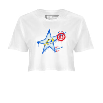 AJ1 Travis Scott Canary shirt to match jordans Kicks Make You Glow sneaker tees Air Jordan 1 Travis Scott Canary SNRT Sneaker Release Tees White 2 crop length shirt