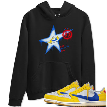 AJ1 Travis Scott Canary shirt to match jordans Kicks Make You Glow sneaker tees Air Jordan 1 Travis Scott Canary SNRT Sneaker Release Tees unisex cotton Black 1 crew neck shirt