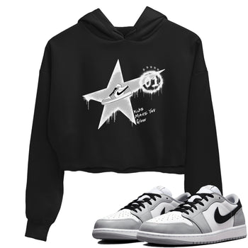 1s Wolf Grey shirts to match jordans Kicks Make You Glow sneaker match tees Air Jordan 1 Wolf Grey SNRT Sneaker Tees streetwear brand Black 1 crop tee