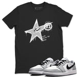 1s Wolf Grey shirts to match jordans Kicks Make You Glow sneaker match tees Air Jordan 1 Wolf Grey SNRT Sneaker Tees streetwear brand Black 1 unisex cotton tee