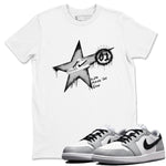 1s Wolf Grey shirts to match jordans Kicks Make You Glow sneaker match tees Air Jordan 1 Wolf Grey SNRT Sneaker Tees streetwear brand White 1 unisex cotton tee