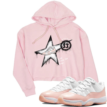 11s Legend Pink shirt to match jordans Kicks Make You Glow sneaker tees Air Jordan 11 Legend Pink SNRT Sneaker Release Tees Pink 1 crop length shirt