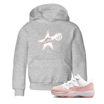 11s Legend Pink shirt to match jordans Kicks Make You Glow sneaker tees Air Jordan 11 Legend Pink SNRT sneaker release tees baby toddler Heather Grey 1 cotton Shirt