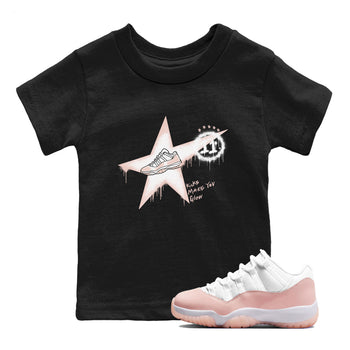 11s Legend Pink shirt to match jordans Kicks Make You Glow sneaker tees Air Jordan 11 Legend Pink SNRT sneaker release tees baby toddler Black 1 cotton Shirt