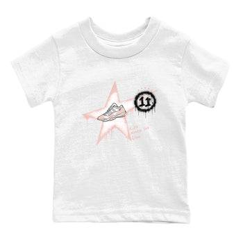 11s Legend Pink shirt to match jordans Kicks Make You Glow sneaker tees Air Jordan 11 Legend Pink SNRT sneaker release tees baby toddler White 2 cotton Shirt