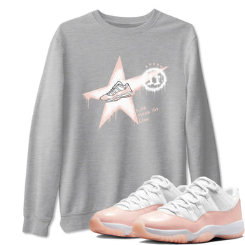 11s Legend Pink shirt to match jordans Kicks Make You Glow sneaker tees Air Jordan 11 Legend Pink SNRT Sneaker Release Tees unisex cotton Heather Grey 1 crew neck shirt