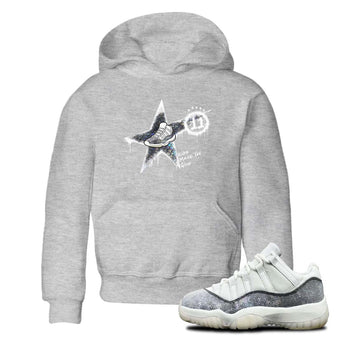 11s Year Of The Snake shirts to match jordans  Kicks Make You Glow shirts to match jordans Air Jordan 11 Retro Low Year Of The Snake match shoes to clothes SNRT Sneaker Tees Youth Baby Heather Grey 1 tee