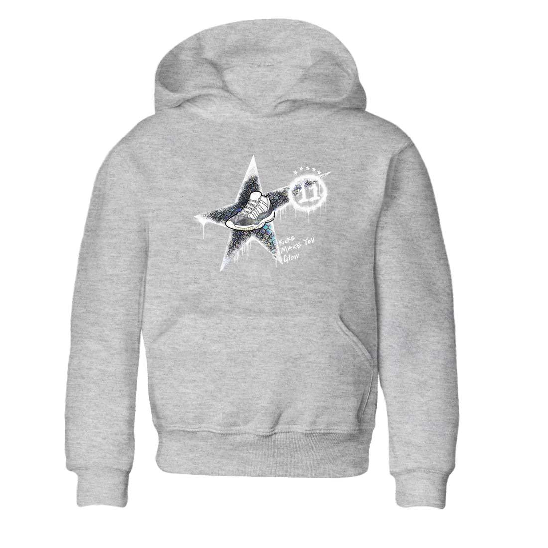 11s Year Of The Snake shirts to match jordans  Kicks Make You Glow shirts to match jordans Air Jordan 11 Retro Low Year Of The Snake match shoes to clothes SNRT Sneaker Tees Youth Baby Heather Grey 2 tee