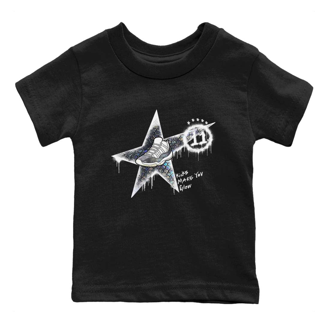 11s Year Of The Snake shirts to match jordans  Kicks Make You Glow shirts to match jordans Air Jordan 11 Retro Low Year Of The Snake match shoes to clothes SNRT Sneaker Tees Youth Baby Black 2 tee