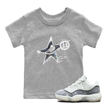 11s Year Of The Snake shirts to match jordans  Kicks Make You Glow shirts to match jordans Air Jordan 11 Retro Low Year Of The Snake match shoes to clothes SNRT Sneaker Tees Youth Baby Heather Grey 1 tee