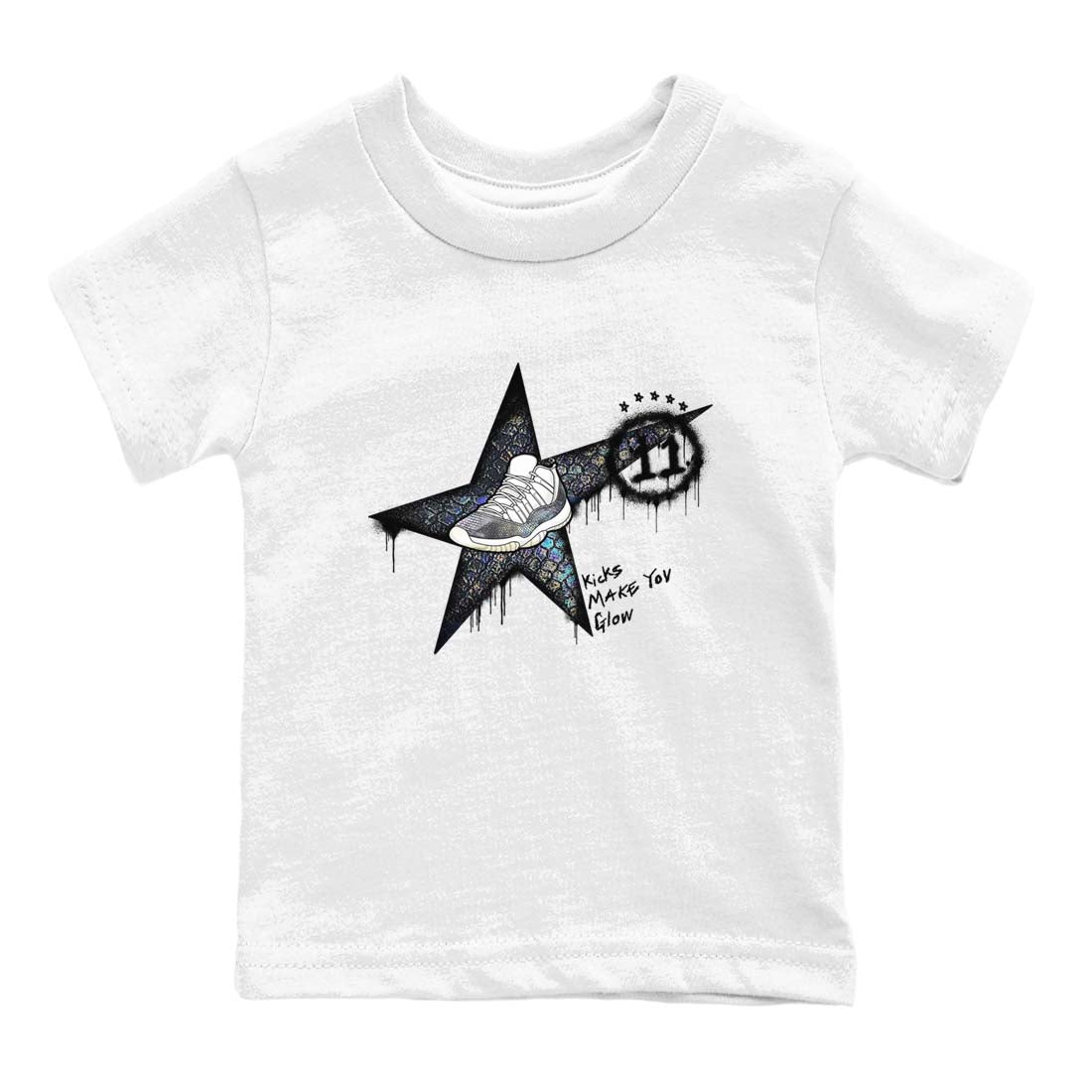 11s Year Of The Snake shirts to match jordans  Kicks Make You Glow shirts to match jordans Air Jordan 11 Retro Low Year Of The Snake match shoes to clothes SNRT Sneaker Tees Youth Baby White 2 tee