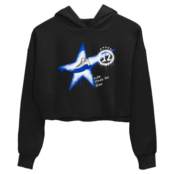 12s Blueberry shirts to match jordans Kicks Make You Glow best t shirts to wear with jordans AJ12 White & Game Royal match shoes to clothes SNRT Sneaker Tees unisex cotton Black 2 crop tee