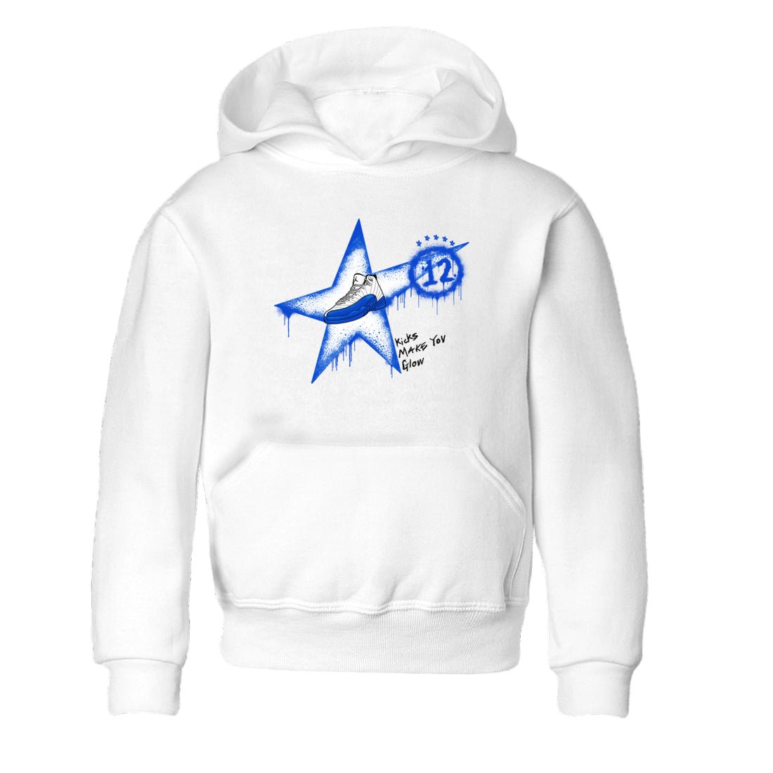 12s Blueberry shirts to match jordans Kicks Make You Glow best t shirts to wear with jordans AJ12 White & Game Royal match shoes to clothes SNRT Sneaker Tees Youth Baby White 2 tee