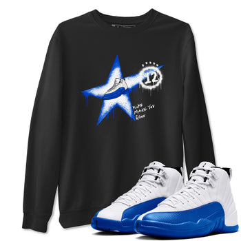 12s Blueberry shirts to match jordans Kicks Make You Glow best t shirts to wear with jordans AJ12 White & Game Royal match shoes to clothes SNRT Sneaker Tees unisex cotton Black 1 shirts