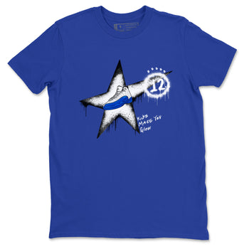 12s Blueberry shirts to match jordans Kicks Make You Glow best t shirts to wear with jordans AJ12 White & Game Royal match shoes to clothes SNRT Sneaker Tees unisex cotton Royal Blue 2 shirts