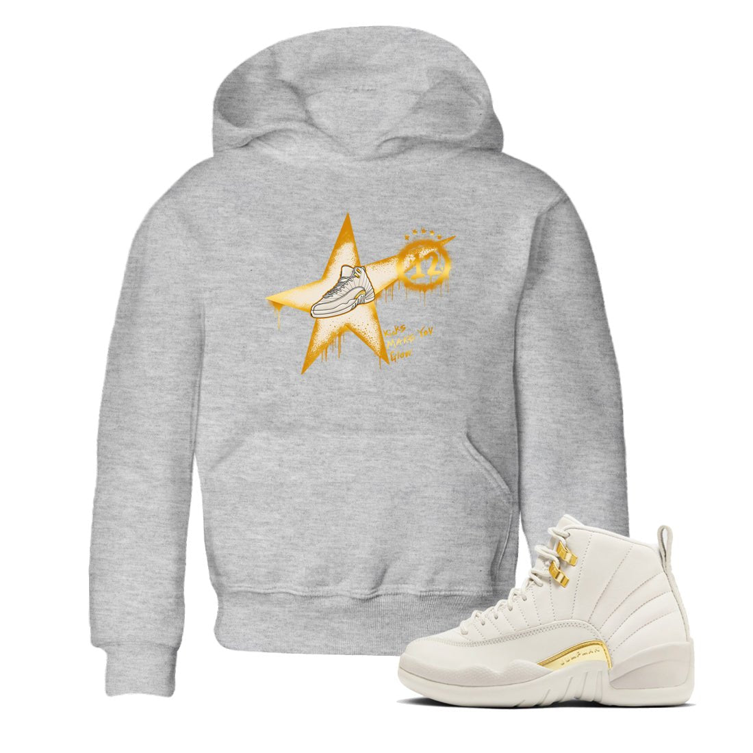 12s Phantom shirts to match jordans Kicks Make You Glow sneaker match tees Air Jordan 12 WMNS Phantom match shoes to clothes SNRT Sneaker Tees Youth Baby Heather Grey 1 tee