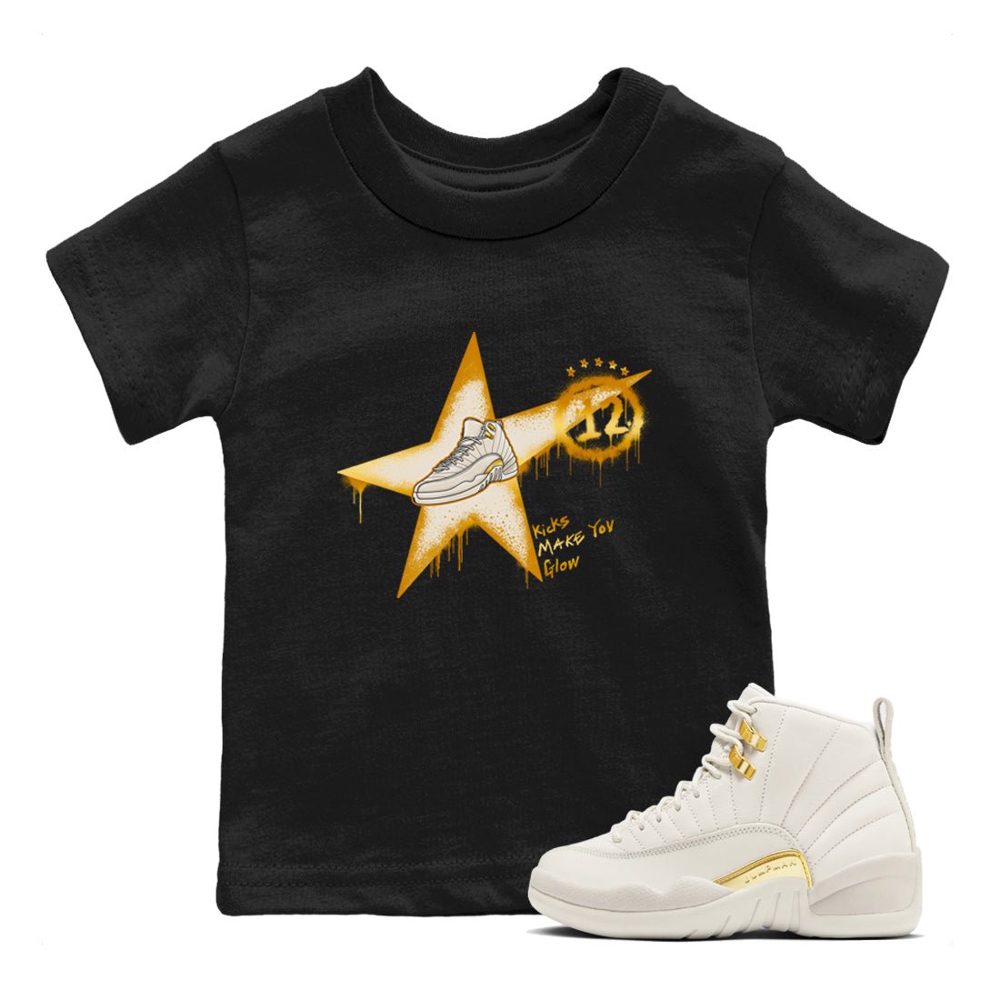 12s Phantom shirts to match jordans Kicks Make You Glow sneaker match tees Air Jordan 12 WMNS Phantom match shoes to clothes SNRT Sneaker Tees Youth Baby Black 1 tee