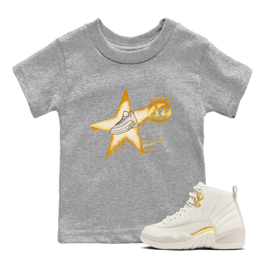 12s Phantom shirts to match jordans Kicks Make You Glow sneaker match tees Air Jordan 12 WMNS Phantom match shoes to clothes SNRT Sneaker Tees Youth Baby Heather Grey 1 tee