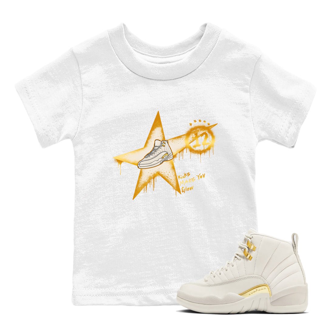 12s Phantom shirts to match jordans Kicks Make You Glow sneaker match tees Air Jordan 12 WMNS Phantom match shoes to clothes SNRT Sneaker Tees Youth Baby White 1 tee