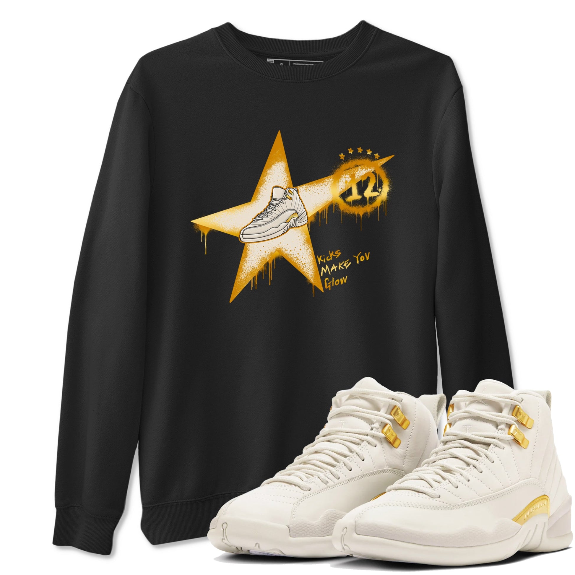 12s Phantom shirts to match jordans Kicks Make You Glow sneaker match tees Air Jordan 12 WMNS Phantom match shoes to clothes SNRT Sneaker Tees unisex cotton Black 1 shirts