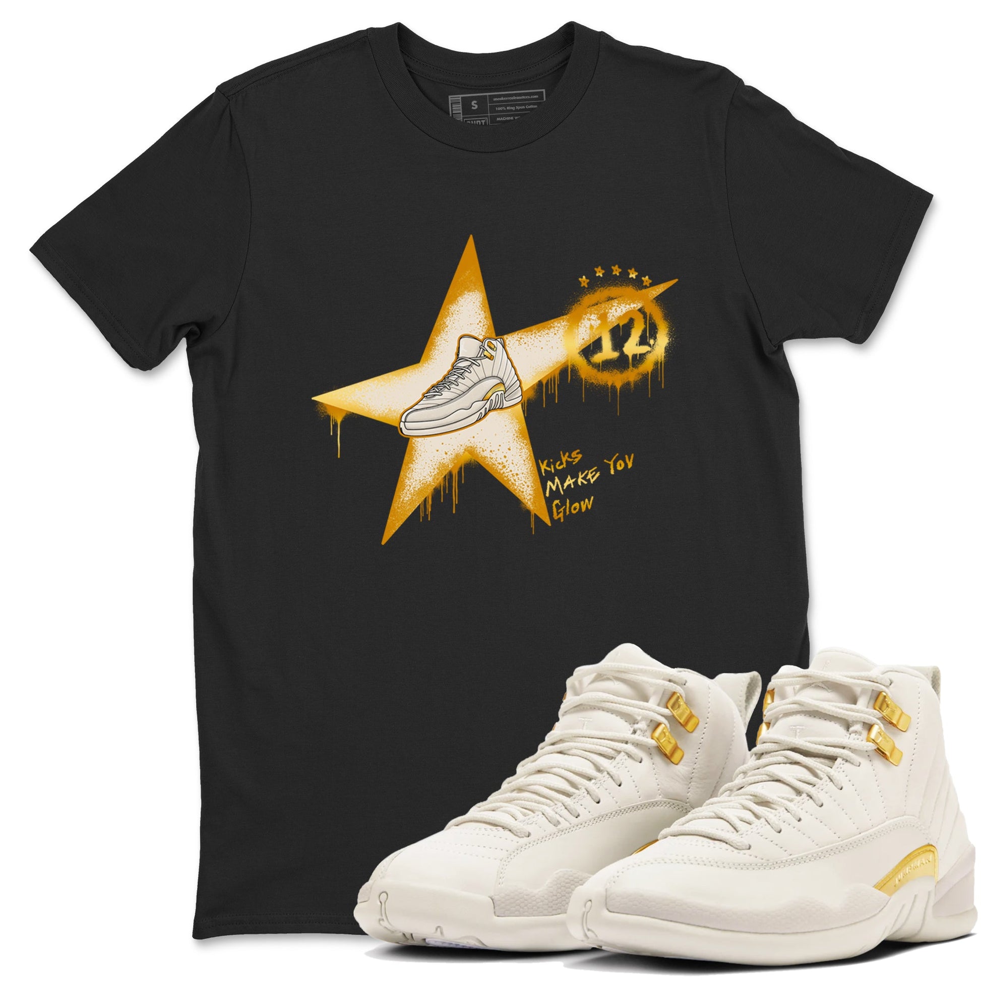 12s Phantom shirts to match jordans Kicks Make You Glow sneaker match tees Air Jordan 12 WMNS Phantom match shoes to clothes SNRT Sneaker Tees unisex cotton Black 1 shirts