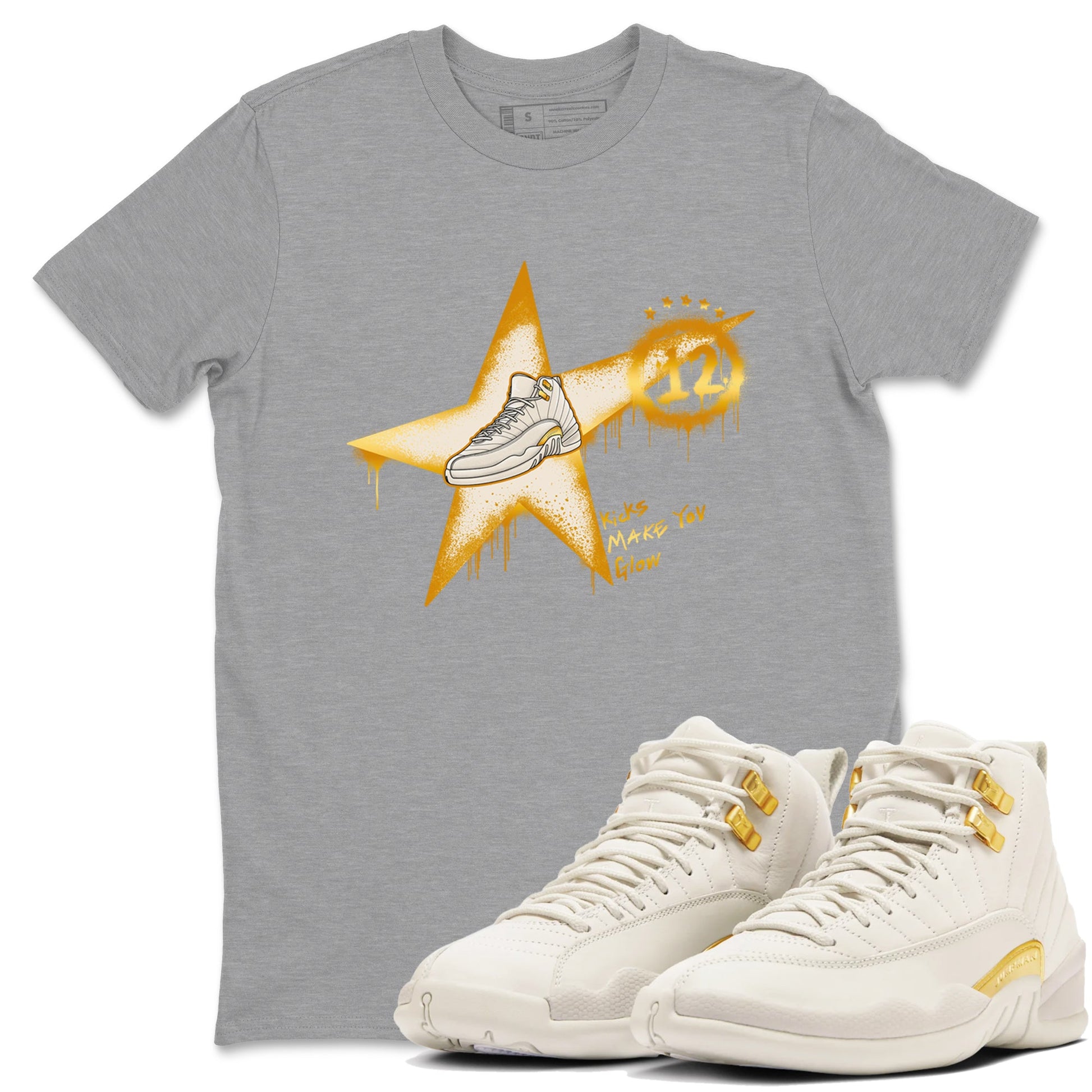 12s Phantom shirts to match jordans Kicks Make You Glow sneaker match tees Air Jordan 12 WMNS Phantom match shoes to clothes SNRT Sneaker Tees unisex cotton Heather Grey 1 shirts