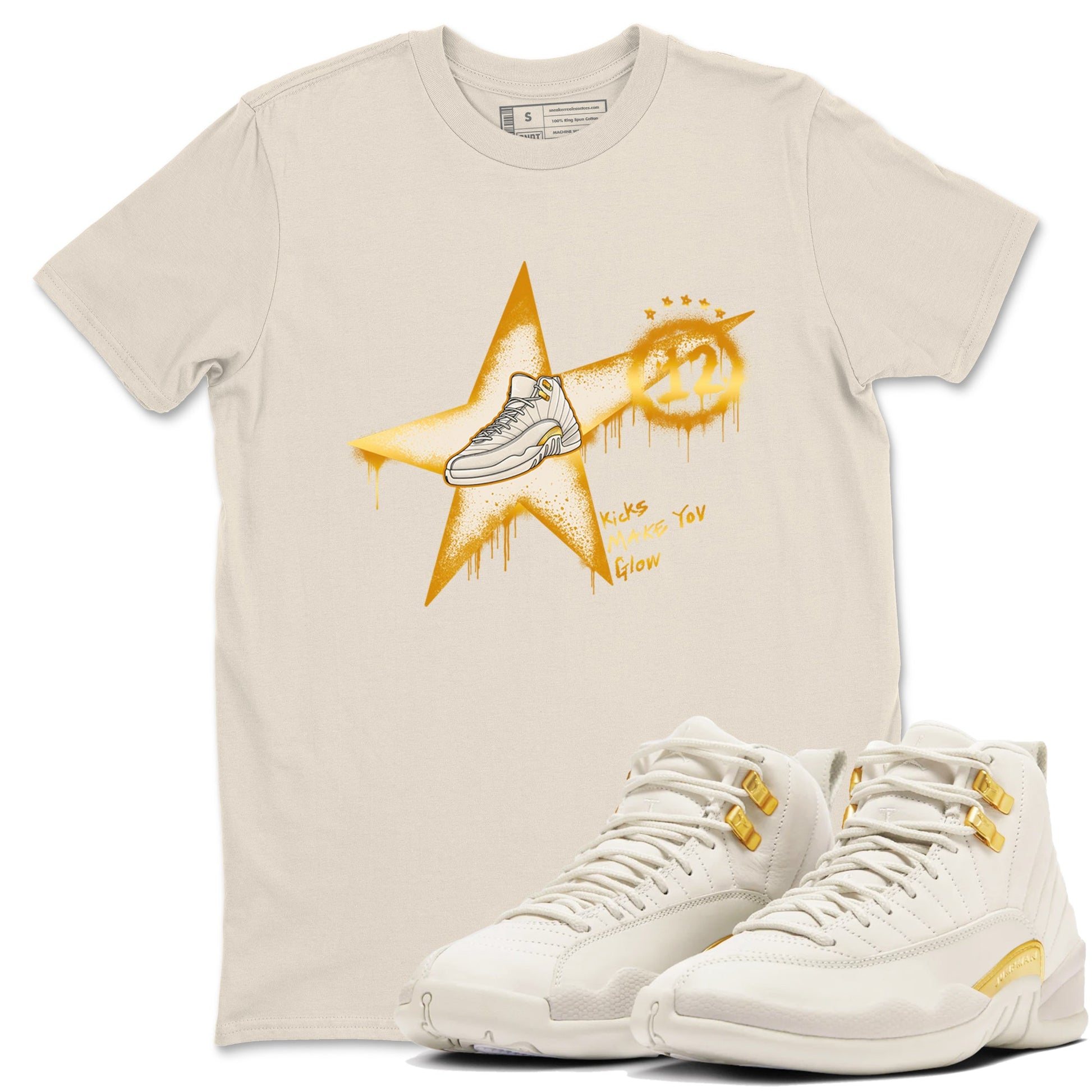 12s Phantom shirts to match jordans Kicks Make You Glow sneaker match tees Air Jordan 12 WMNS Phantom match shoes to clothes SNRT Sneaker Tees unisex cotton Natural 1 shirts