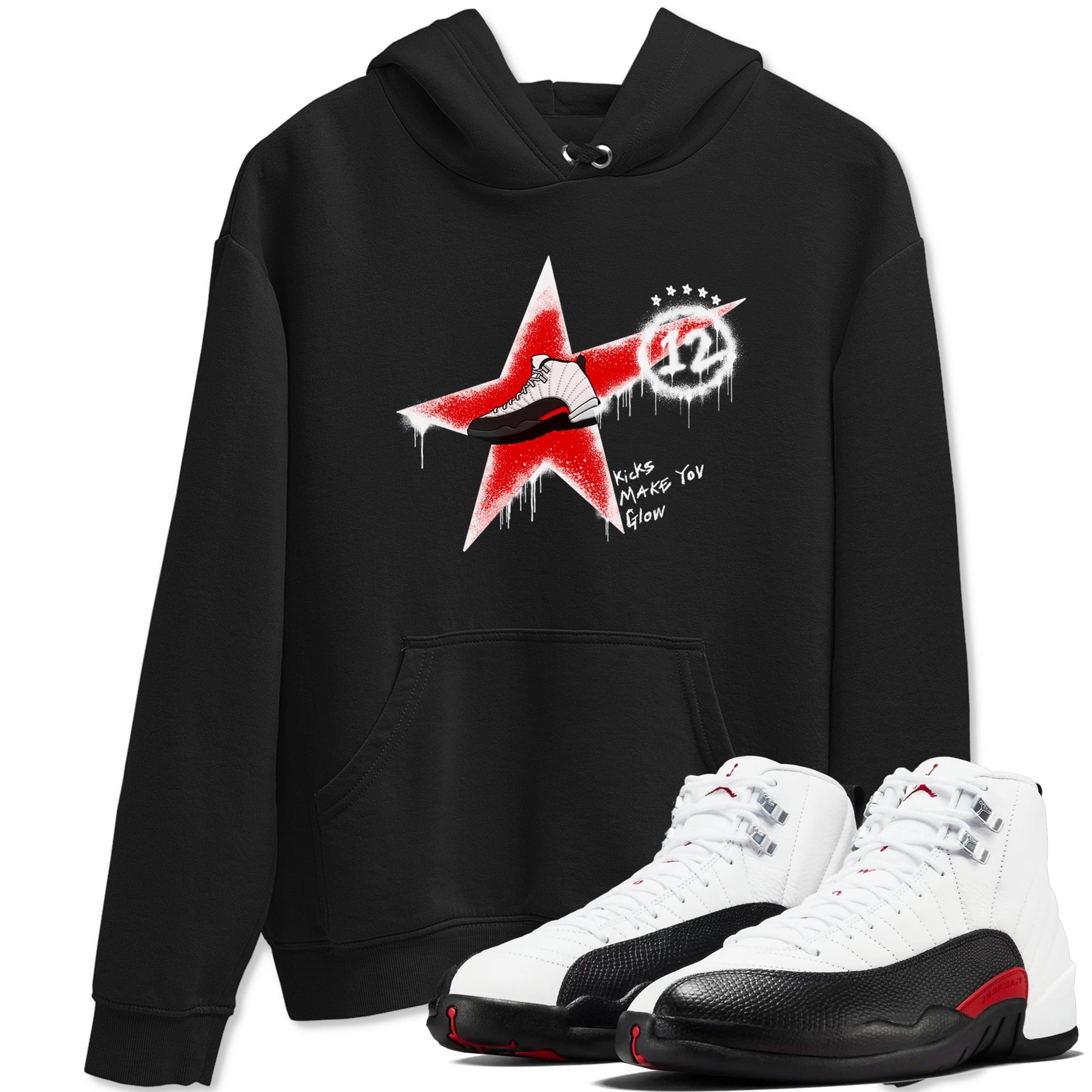 12s Taxi Flip shirt to match jordans Kicks Make You Glow sneaker tees Air Jordan 12 Taxi Flip SNRT Sneaker Release Tees unisex cotton Black 1 crew neck shirt