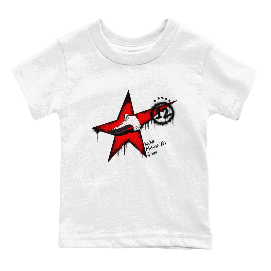 12s Taxi Flip shirt to match jordans Kicks Make You Glow sneaker tees Air Jordan 12 Taxi Flip SNRT sneaker release tees baby toddler White 2 cotton Shirt