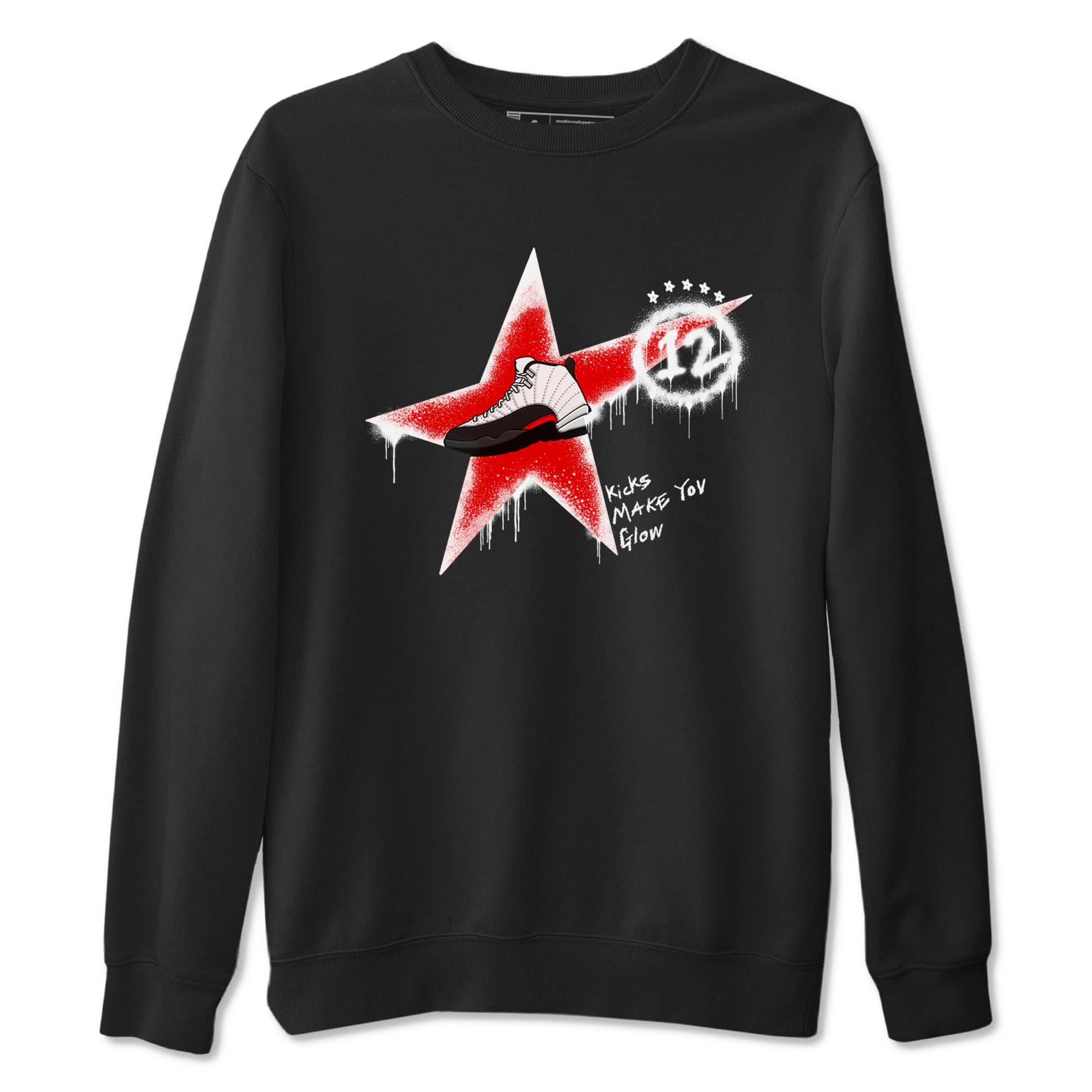 12s Taxi Flip shirt to match jordans Kicks Make You Glow sneaker tees Air Jordan 12 Taxi Flip SNRT Sneaker Release Tees unisex cotton Black 2 crew neck shirt