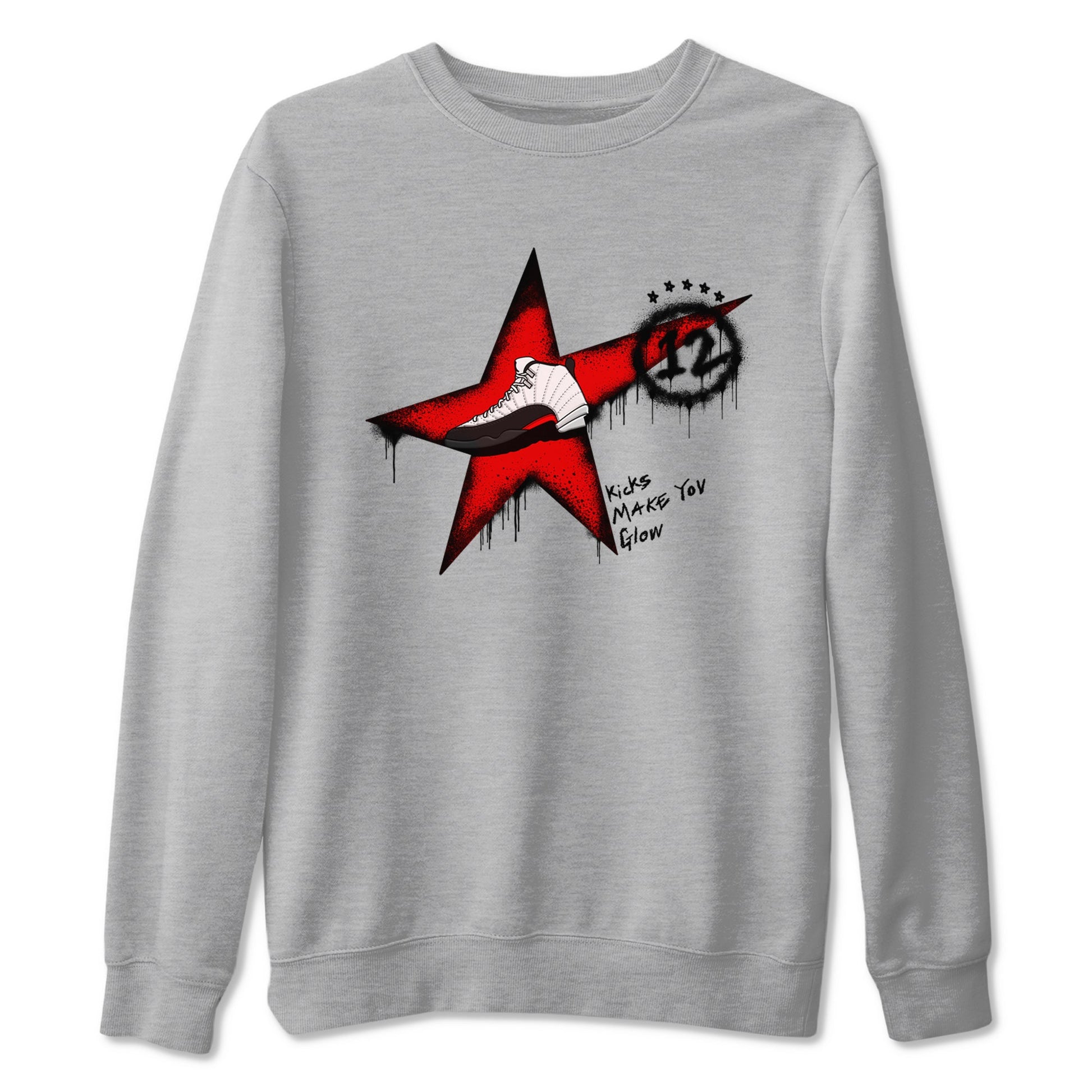 12s Taxi Flip shirt to match jordans Kicks Make You Glow sneaker tees Air Jordan 12 Taxi Flip SNRT Sneaker Release Tees unisex cotton Heather Grey 2 crew neck shirt