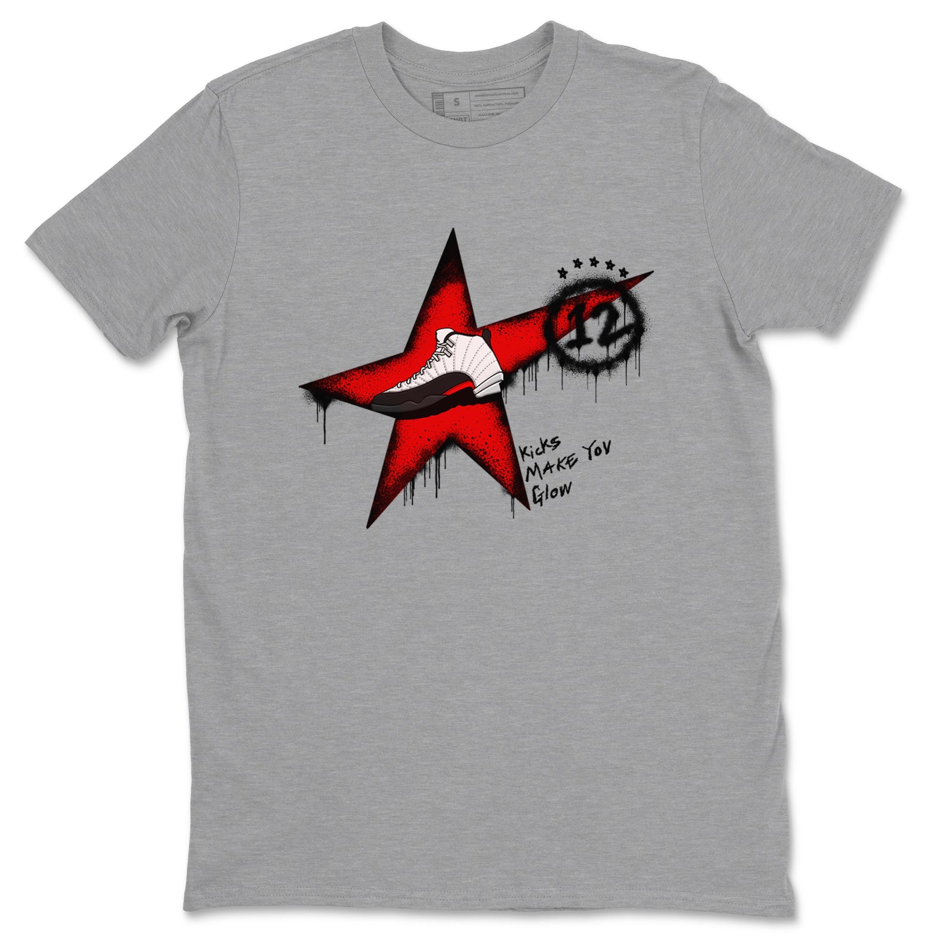 12s Taxi Flip shirt to match jordans Kicks Make You Glow sneaker tees Air Jordan 12 Taxi Flip SNRT Sneaker Release Tees unisex cotton Heather Grey 2 crew neck shirt