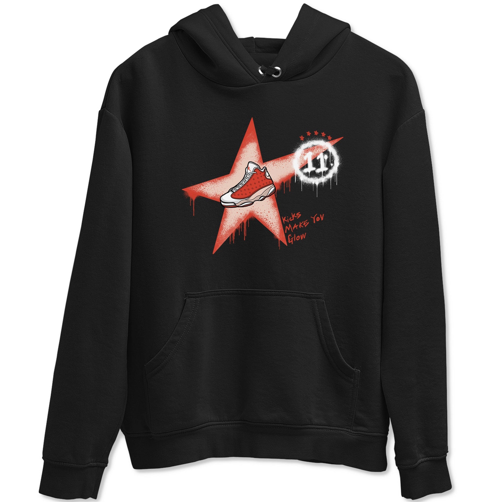 13s Dune Red shirts to match jordans Kicks Make You Glow sneaker match tees Air Jordan 13 Dune Red SNRT Sneaker Tees streetwear brand Black 2 unisex cotton tee